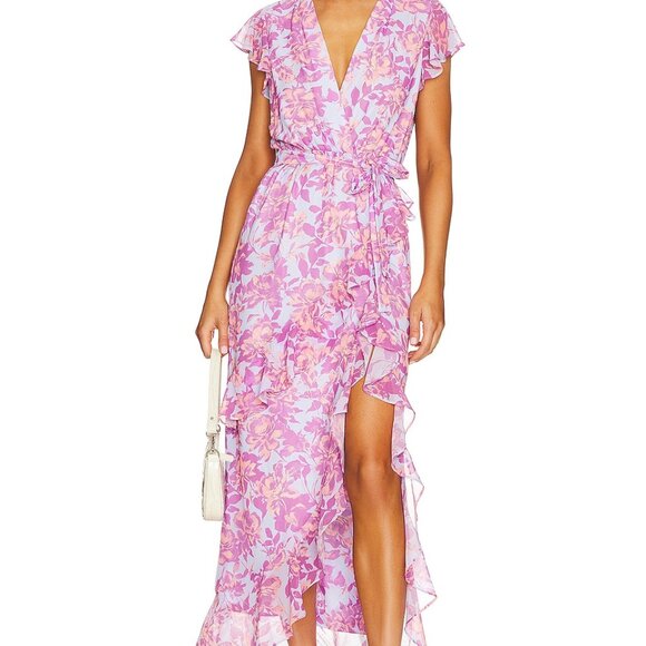 NEW AMANDA UPRICHARD Johanna Maxi Dress in Midsummer Size M - Picture 2 of 6